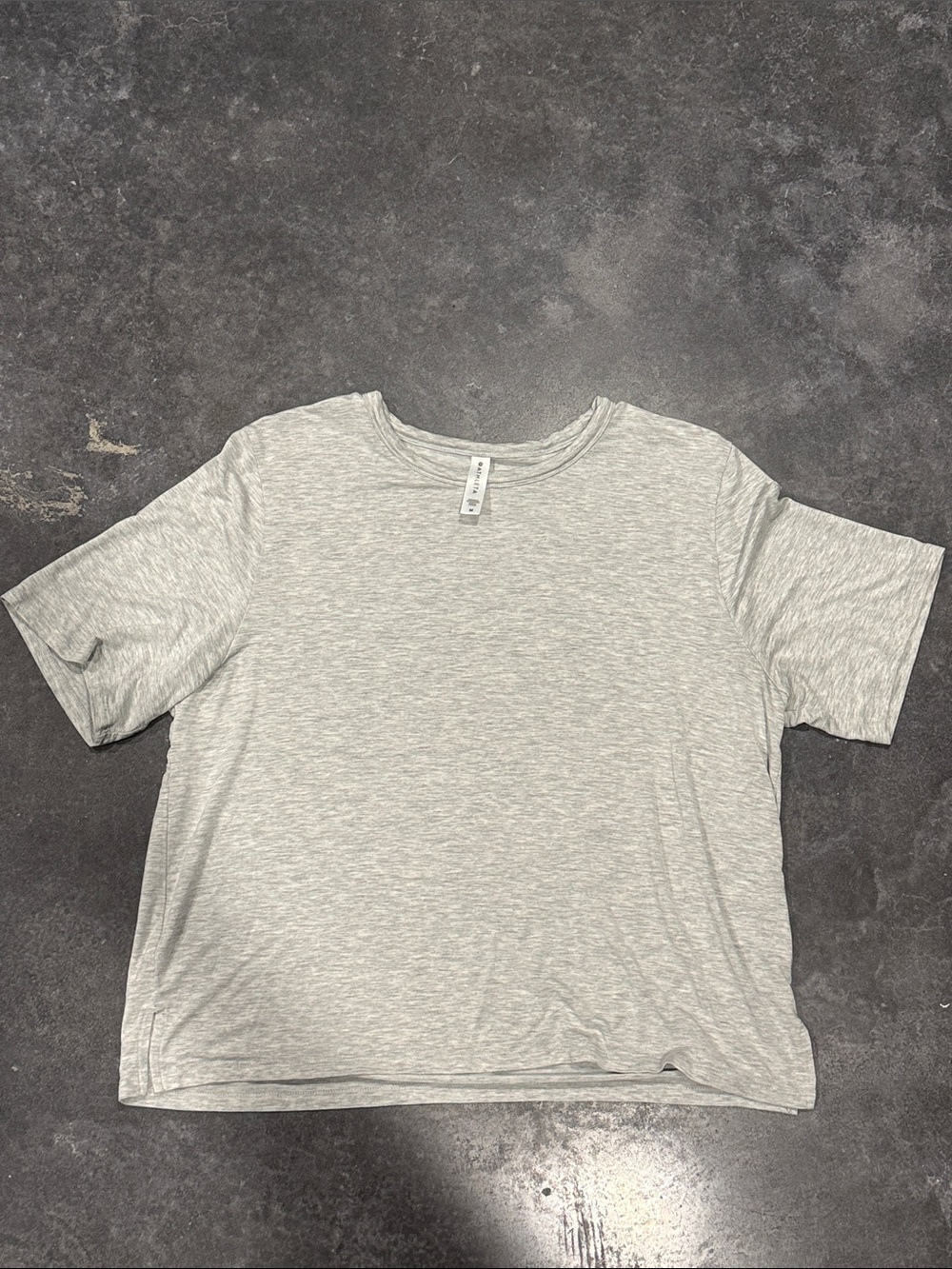 Athleta Light Gray heathered Basic Short Sleeve Tee cloudlight